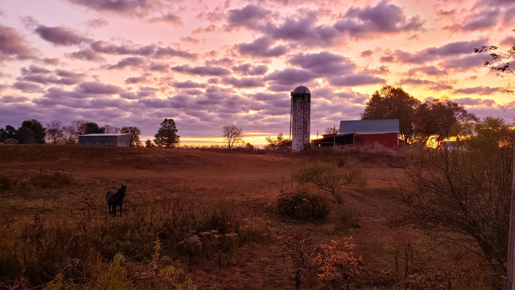 10-October-2019 Autumn sunrise on the farm